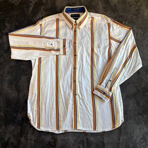 Paul Fredrick XL Classic Fit Long Sleeve Striped Button‎ Down Shirt Menswear